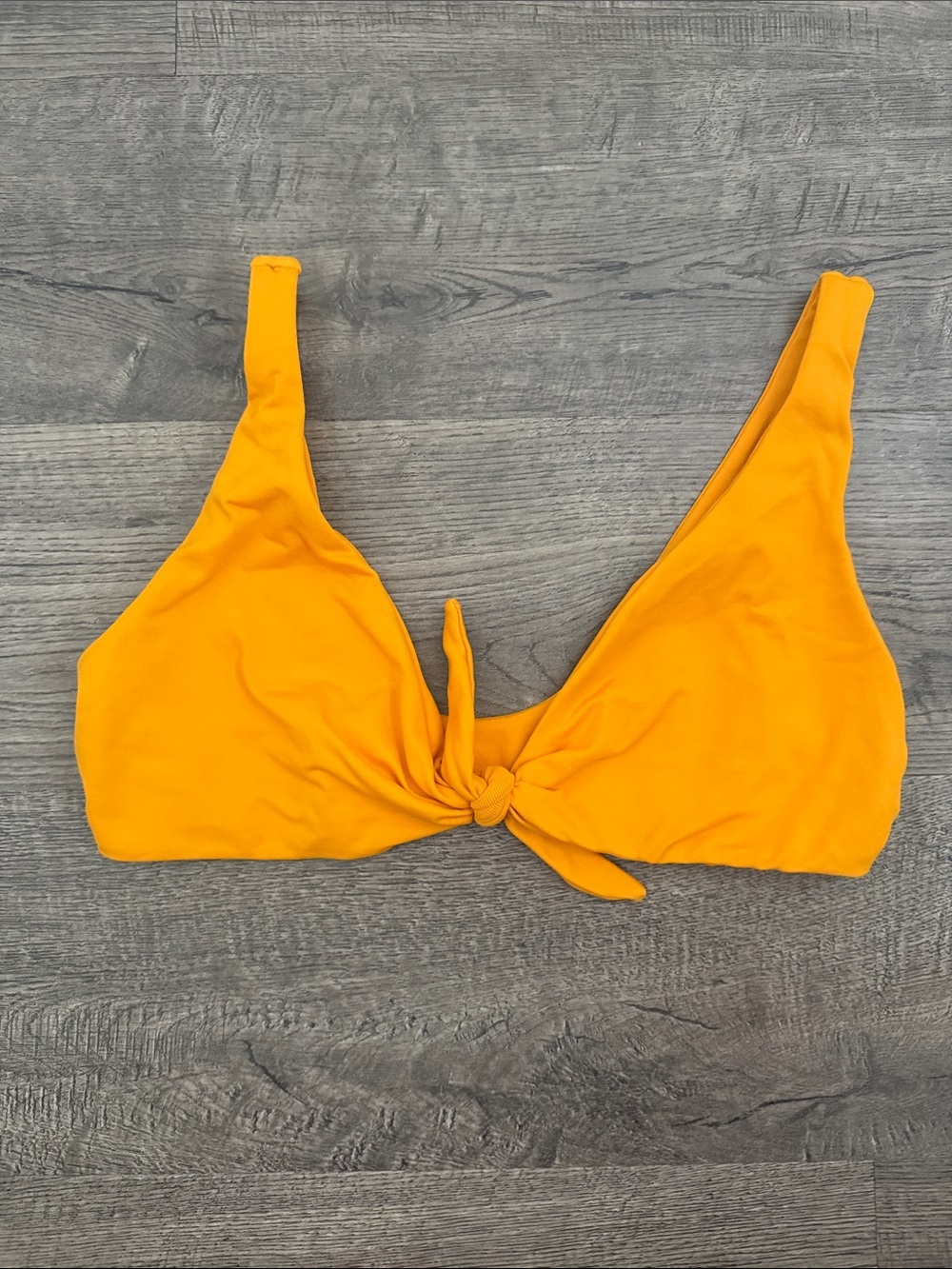 Midori Knot-Front Swim Top - Bright Yellow-Orange